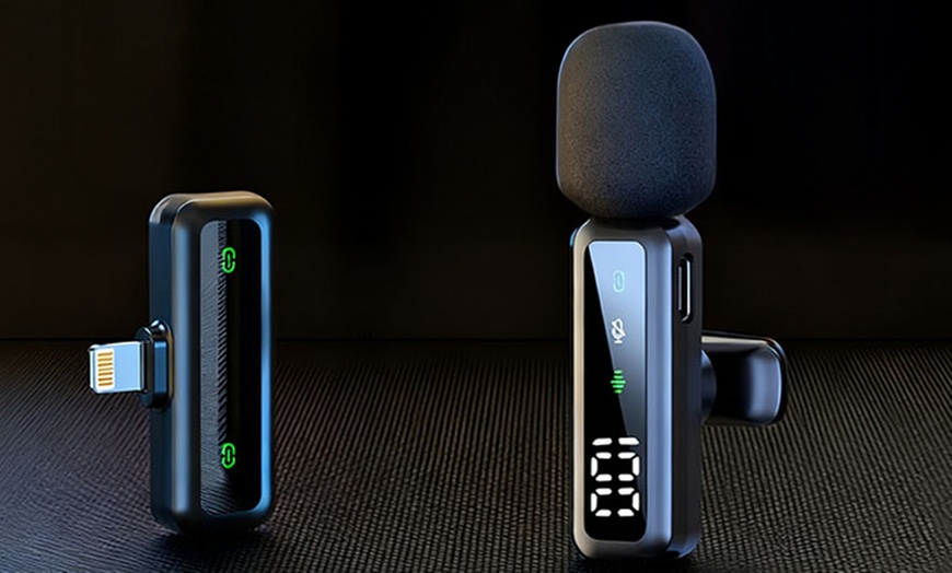 Image 5: Two-Pack Wireless Clip-On Lavalier Microphone System, High Sensitivity