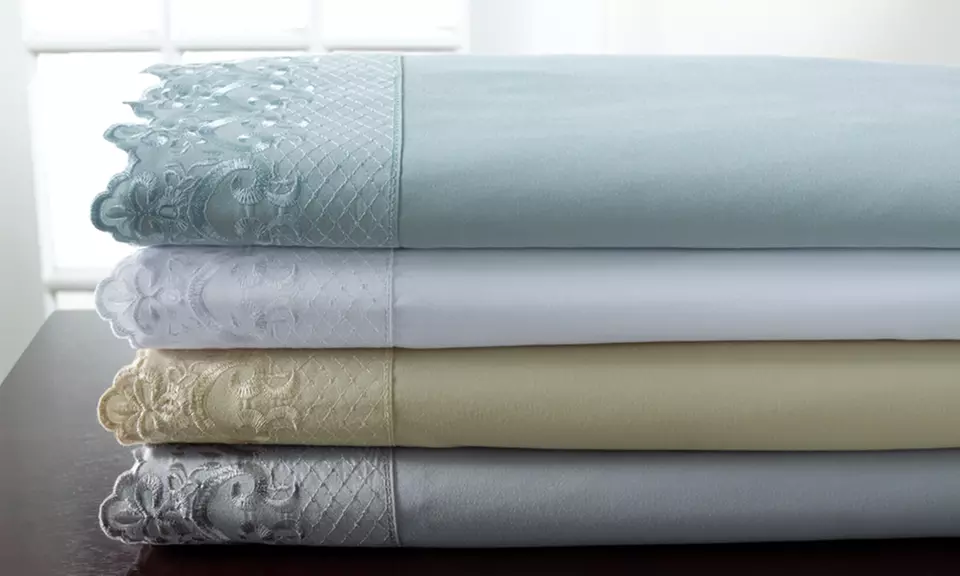 Microfiber Sheet Set with Lace Trim (4-Piece) - Primary Image