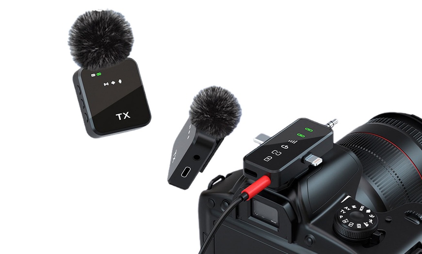 Image 2: 3-in-1 Wireless Lavalier Microphone