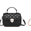 Image 1: Miss Lulu Practical Quilted PU Leather Crossbody Handbag