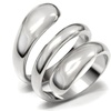 Image 4: Womens High Polished Stainless Steel Coil Style Fashion Cocktail Ring