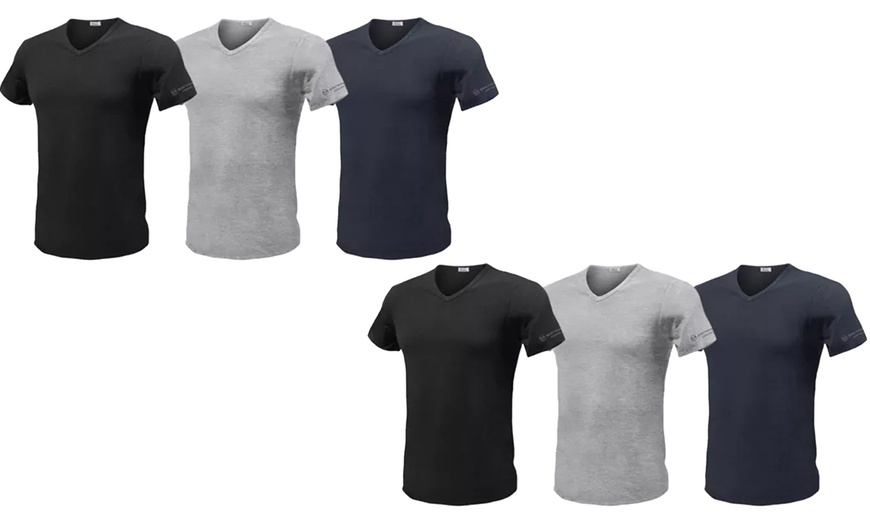 Image 3: 3x, 6x oder 12x Sergio Tacchini T-Shirt mit V-Ausschnitt für Herren