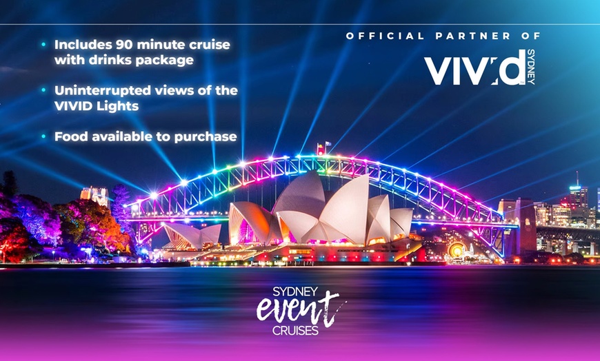 Image 2: Cruise Sydney Harbour: 90-Min Official Vivid Cruise w/ Unlimited Drinks Package