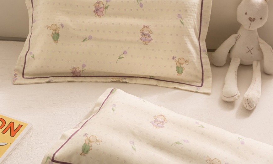 Image 20: Breathable Pure Cotton Kids Pillowcase Pair