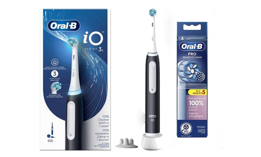 Image 3: Oral-b Pro Serie 1 o IO serie 3 con 5 o 10 cabezales Crossaction o Sensitive Clean