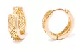 18K Gold Plated Cut-Out Huggie Earrings - Second Medium