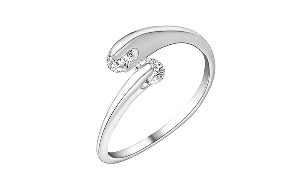 Love Comet Ring with Swarovski Elements Crystals in Sterling Silver - Primary Image
