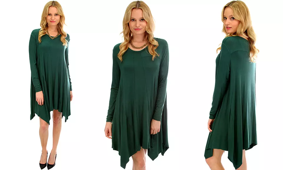 Lyss Loo Women's Flash-a-Smile Long-Sleeve T-Shirt Dress - Second Medium