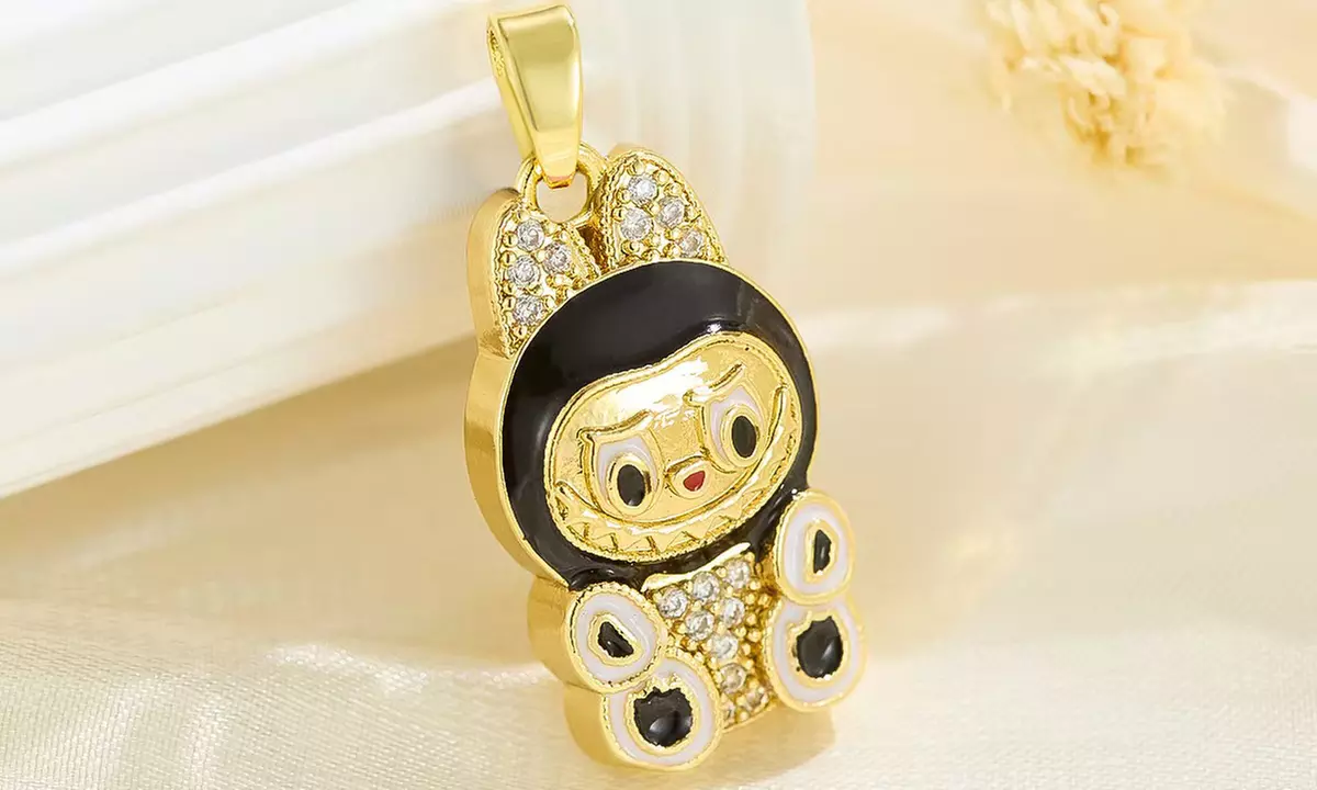 Stanley - BTS x Labubu Gold Enamel Pendant Necklace