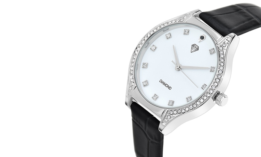 Image 8: Dameshorloge met echte diamant