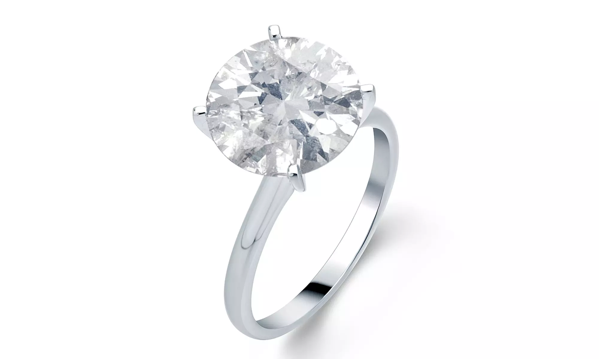 6.25 or 6.50 CTW Certified Round Solitaire Diamond Ring in 18K Gold - Primary Image