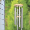 Image 4: Metal and Wooden Outdoor Patio Wind Chimes (Bronze or Silver)