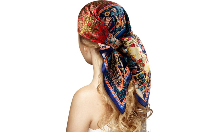 Image 20: Silk Scarf for Women in Five Styles