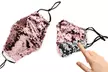 6 Pack : Reversible Sequined Cotton Fashion Face Masks With Adjustable Ear Loops - Second Medium