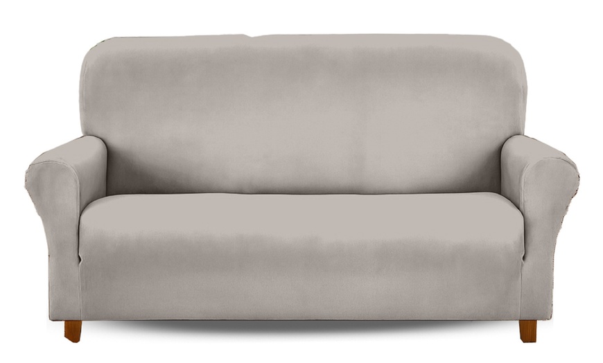 Image 3: Housse de fauteuil ou de canapé en velours DANKOV