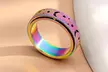 Moon Star Titanium Stainless Steel Spinning Anxiety Ring - Second Medium