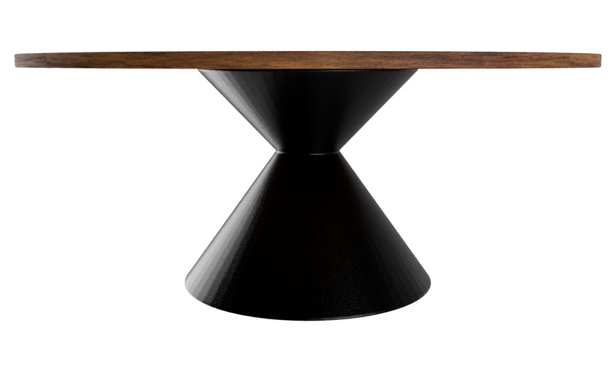 Image 10: Tavolo rotondo con base a doppio cono
