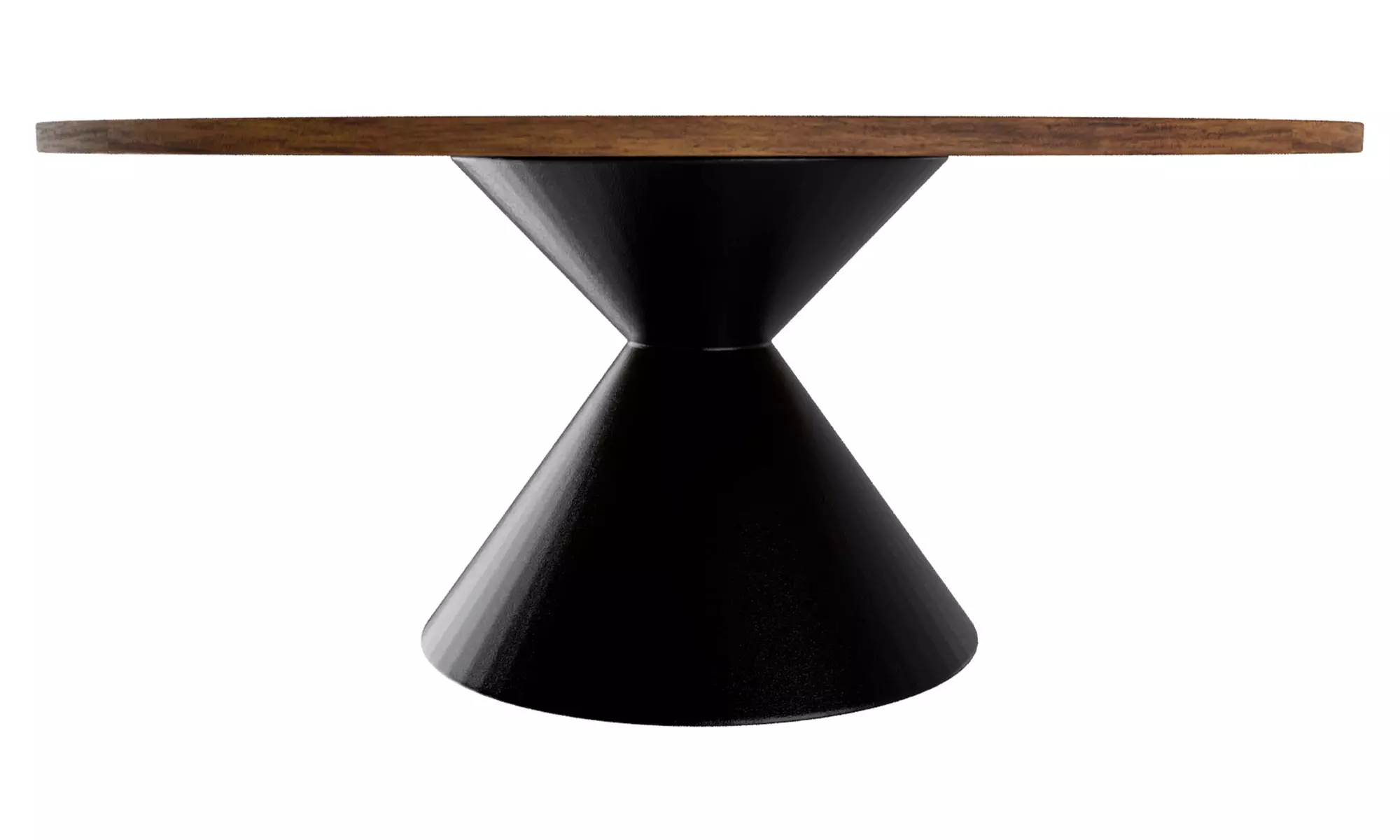 Tavolo rotondo con base a doppio cono