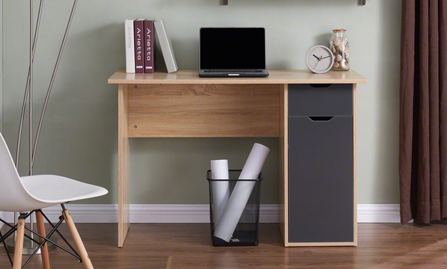 Image 2: Two-Drawer Computer Desk