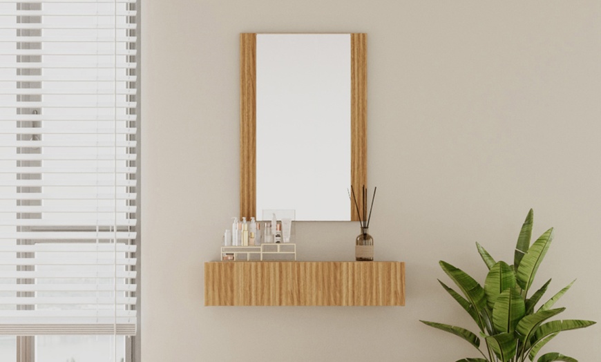 Image 5: Coiffeuse cannelée avec tiroir et miroir Velia