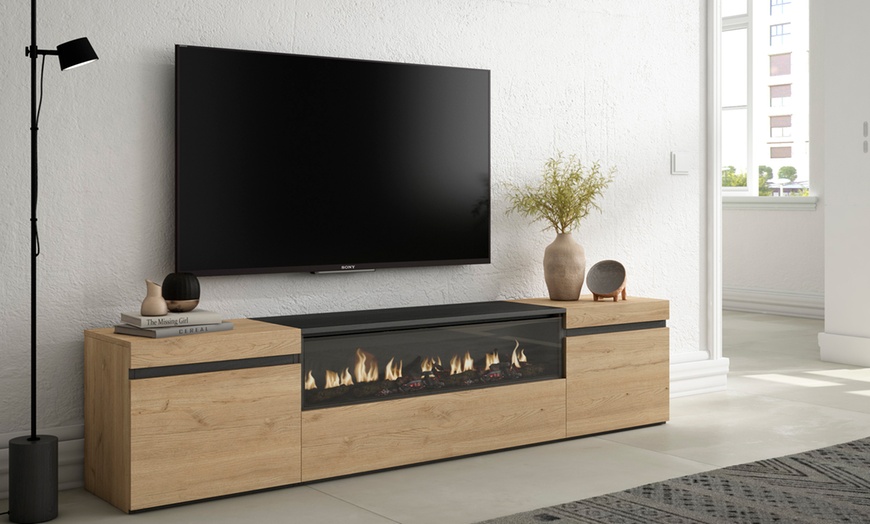 Image 22: Mueble para televisor y opción de chimenea eléctrica o almacenamiento