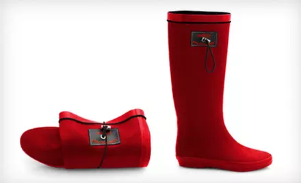 $34 for Redfoot Folding Wellington Boots in Matte Ruby Red ($99 List Price). Six Sizes Available. - Primary Image