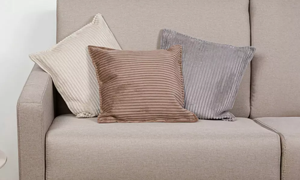 Lot de 2 coussins en velours côtelé 40 x 40 cm