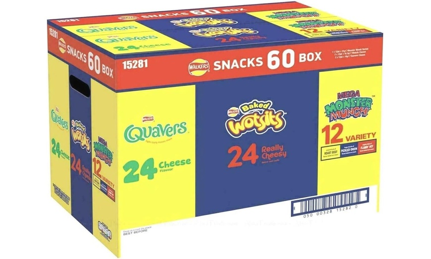 Image 4:  66-Pack Walkers Crisps or 60-Pack Snacks Variety Box (Quavers, Wotsits & Monster Munch) – Perfect for Family Snacking