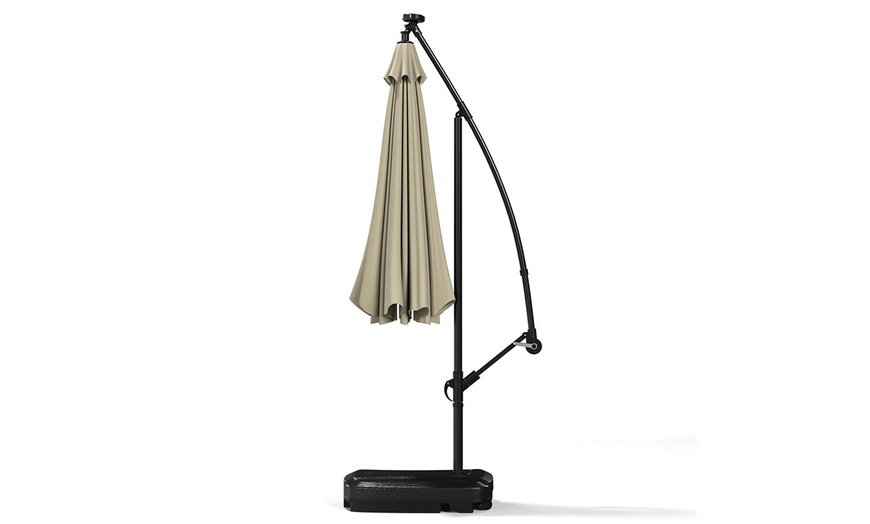 Image 5: Rotatable Solar Lighting Cantilever Parasol 