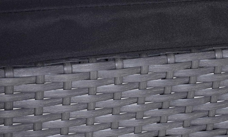 Image 19: Outsunny Square PE-Wicker Bistro Set in black, grey or brown