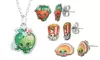 Shopkins Apple Blossom Pendant and Stud Earring Set