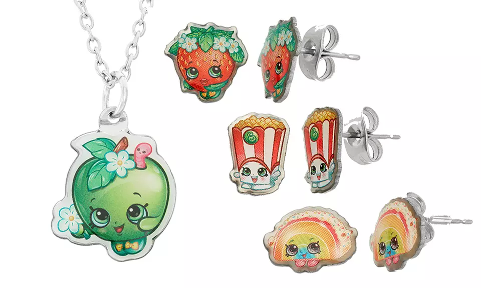 Shopkins Apple Blossom Pendant and Stud Earring Set - Primary Image