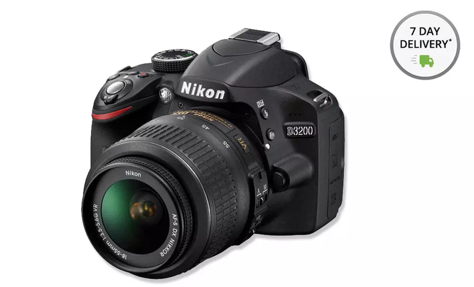Nikon D3200 24.4MP CMOS Digital SLR Camera with 18mm–55mm VR Lens (Manufacturer ﻿Refurbished). Free Returns. - Primary Image