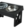 Image 1: Elevated Pet Food Bowl Water Bowl Feeder Adjustable Height