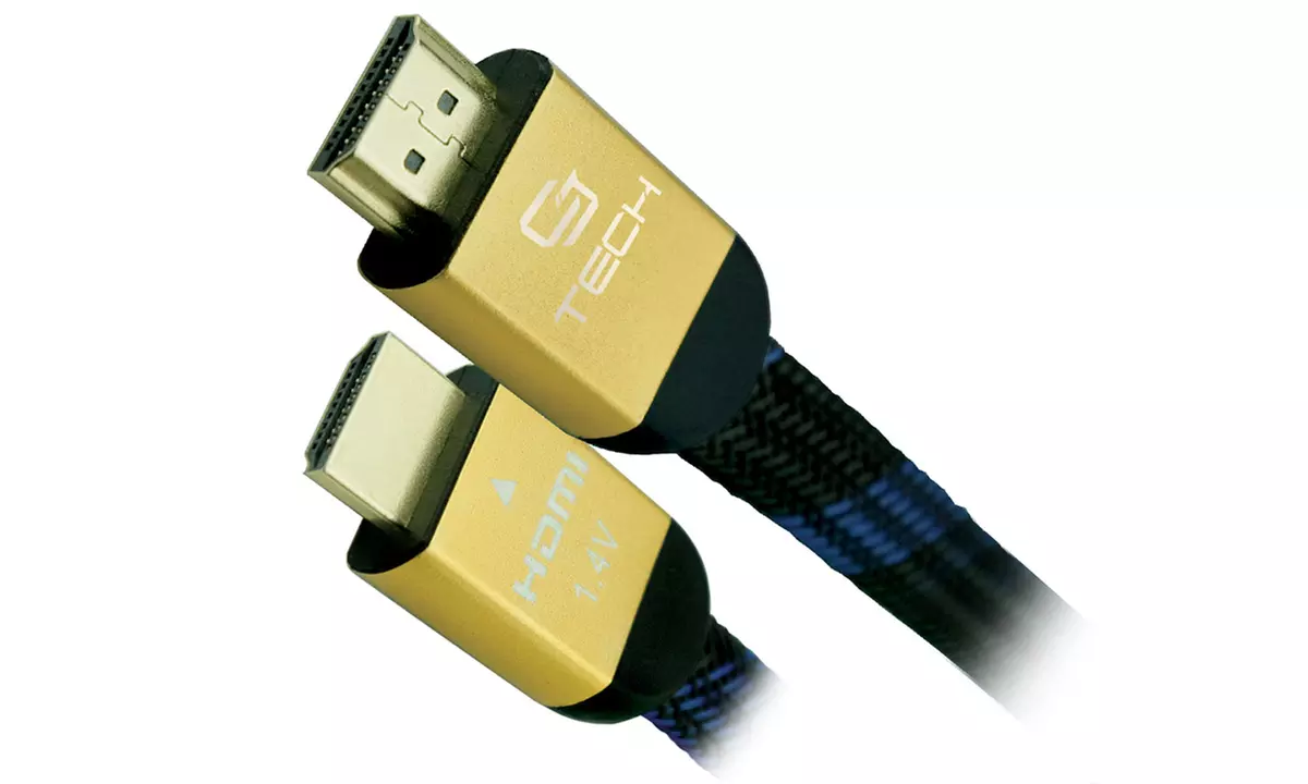 CJ Tech 3Ft., 6Ft., or 12Ft. Flat Braided 4K-Compatible HDMI Cable (1- or 2-Pack) - Primary Image
