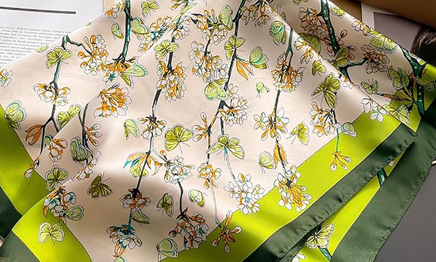 Image 11: Silk Scarf for Women in Five Styles