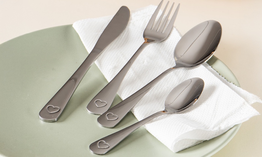 Image 5: Set di 24 posate in acciaio inox