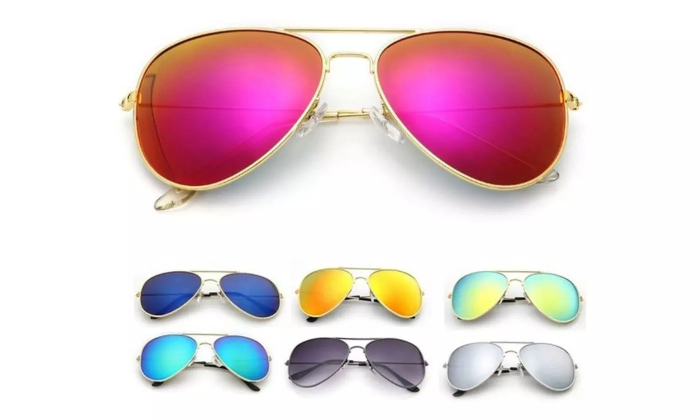 Mirrored Aviator Sunglasses