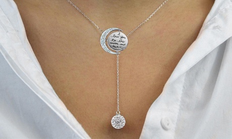1 ou 2 colliers Moon and Back de la marque Philip Jones ornés de cristaux Swarovski®