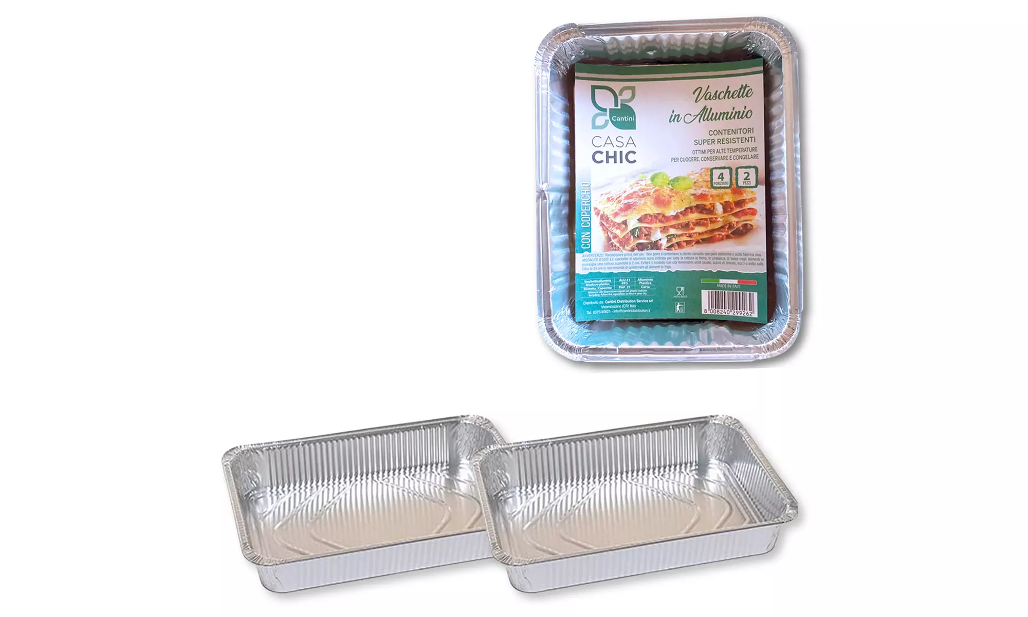 Fino a 192 contenitori in alluminio per alimenti