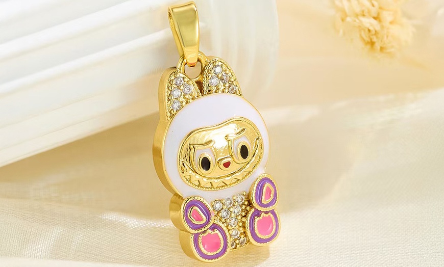 Image 23: Stanley - BTS x Labubu Gold Enamel Pendant Necklace
