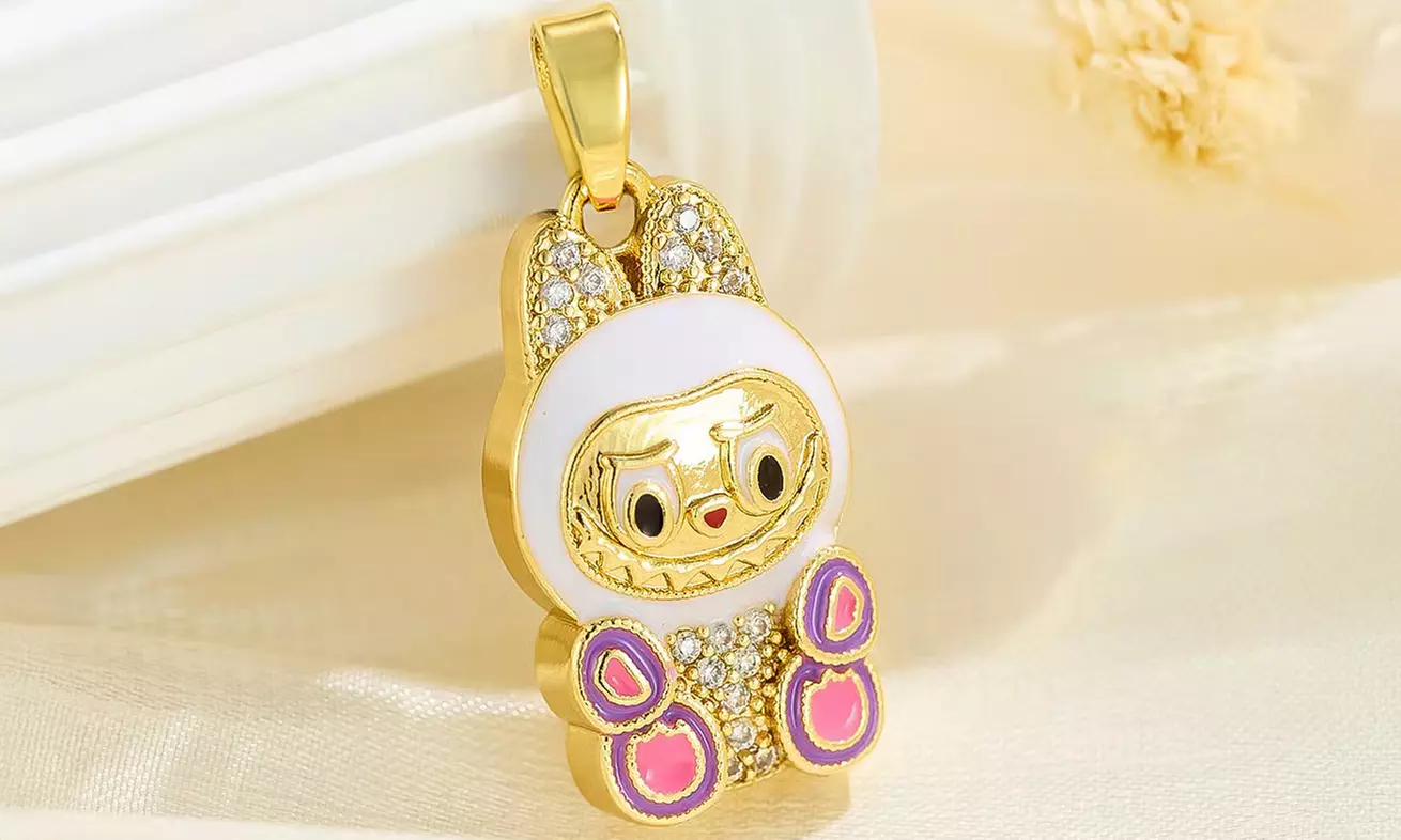 Stanley - BTS x Labubu Gold Enamel Pendant Necklace