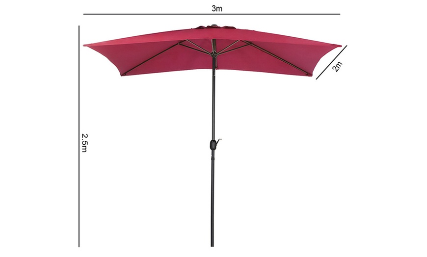 Image 6: 3M Water-Resistant Rectangular Parasol Umbrella