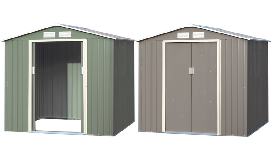 Image 6: Two Sliding Door Metal Sheds