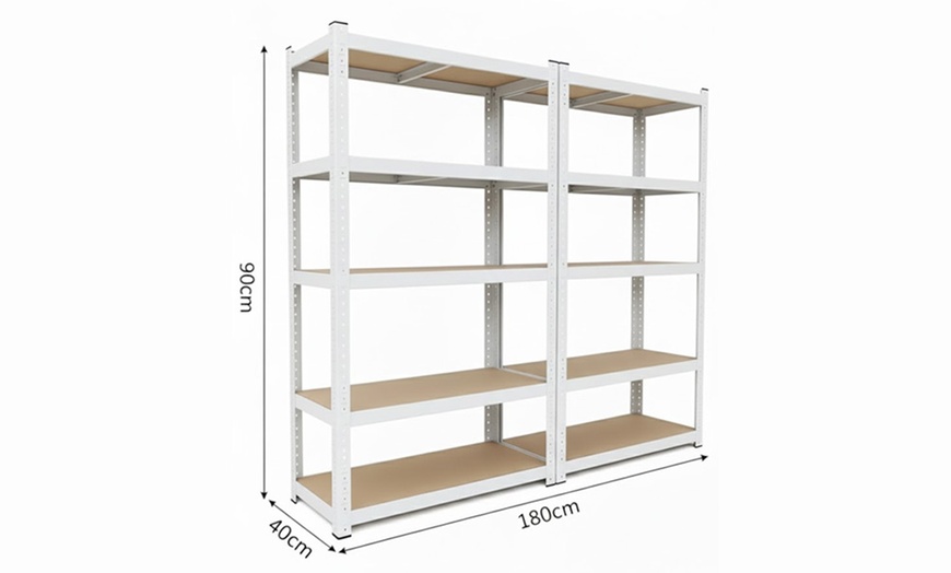 Image 14: Set di 2 scaffali in metallo con 5 ripiani