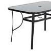 Image 15: Black Tempered Glass Coffee Table with Umbrella Hole 