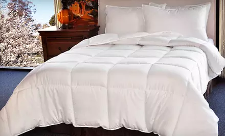 Microfiber-Embossed Down Alternative Comforter with Optional Two Pillows (Up to 67% Off). Four Sizes Available. - Primary Image