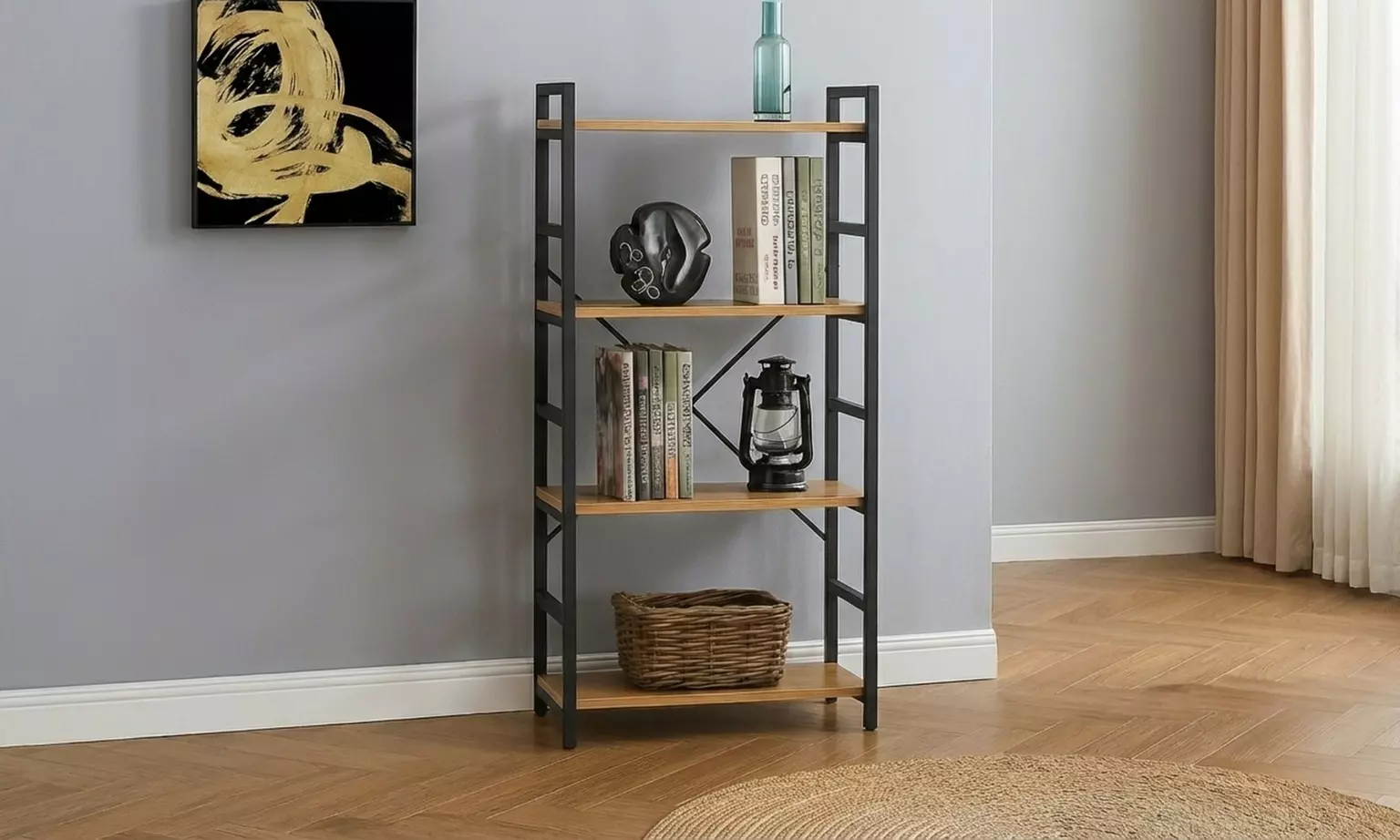 Scaffalatura industriale in legno e acciaio, Sampur