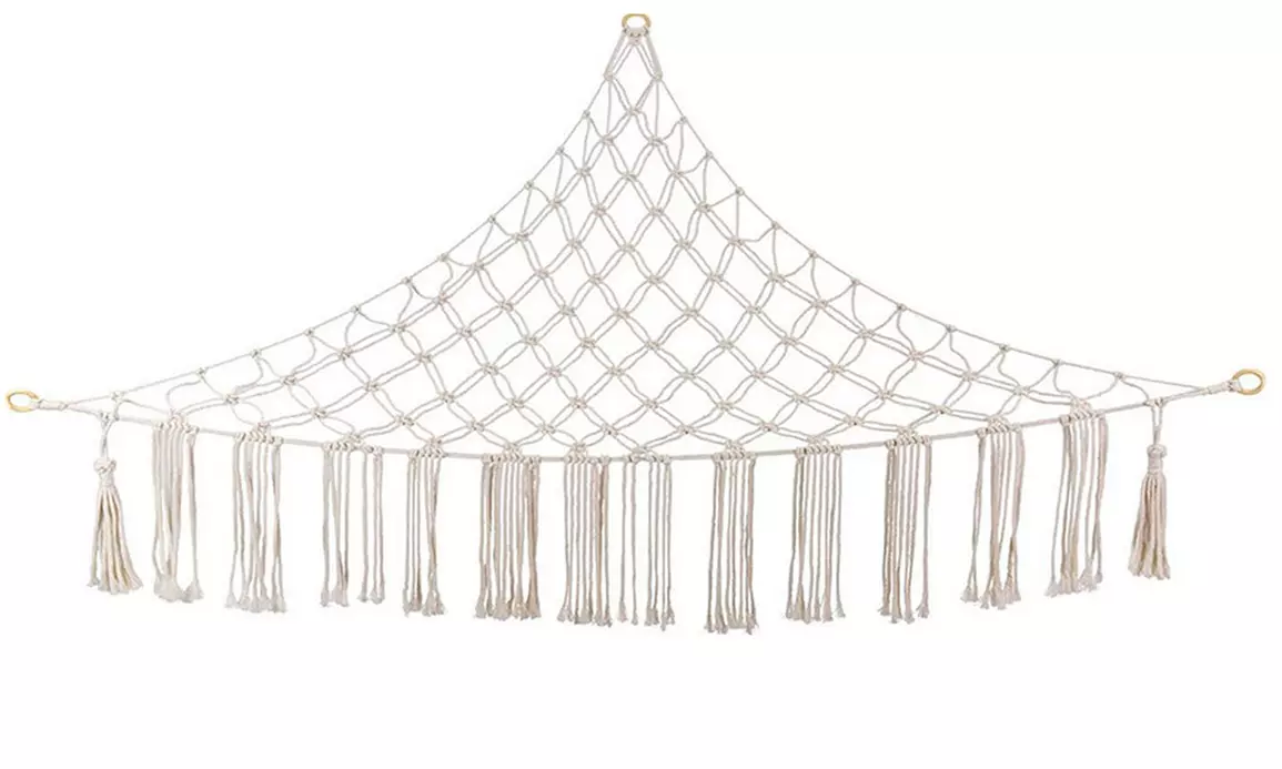 Tassels Boho Plush Toy Hammock with String Light