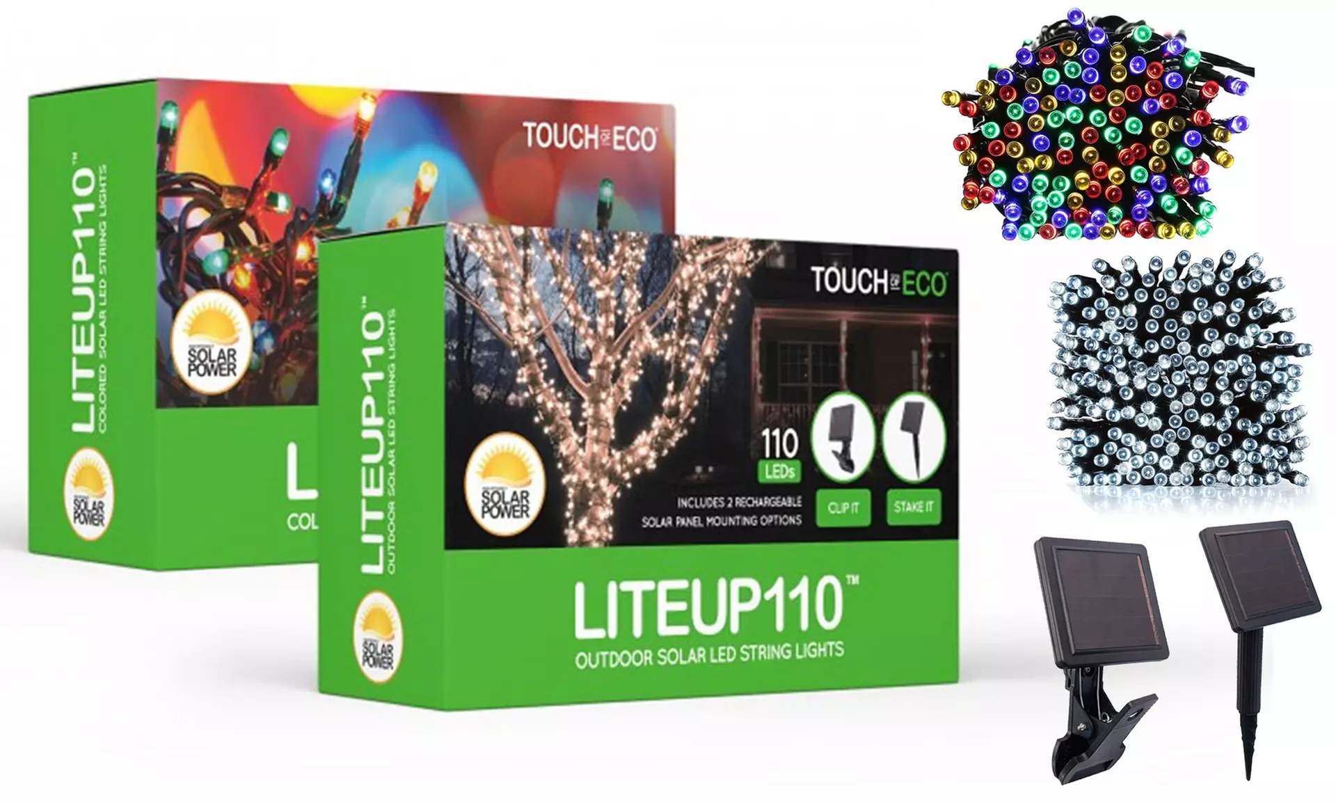 110LED Solar Powered String Lights. Multiple Colors and Quantities Available. - Primary Image